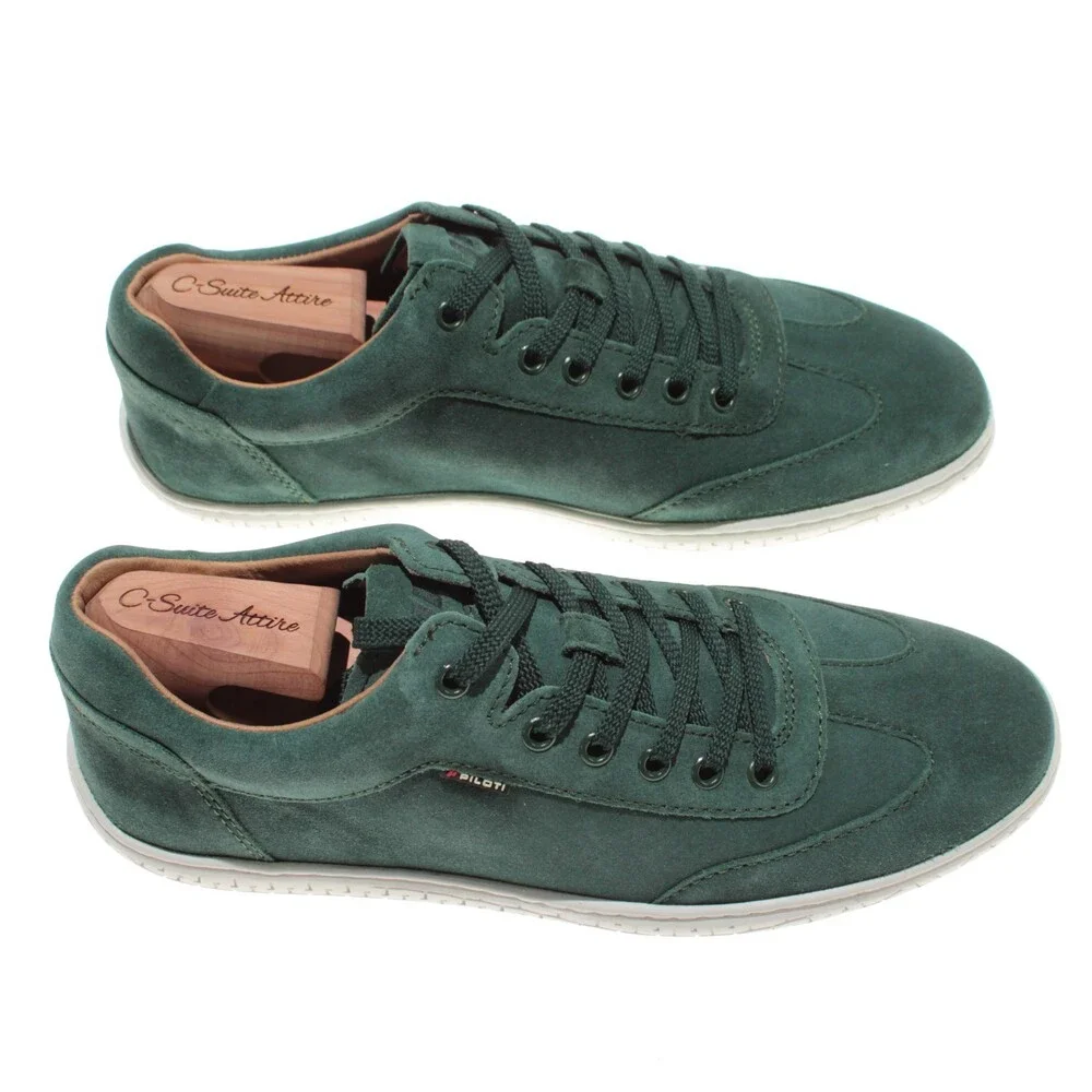 Piloti NWB Shift Lace Up Driving Sneakers Size 8.5 US Tennessee Pine Green Suede